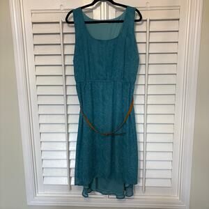 Maurices‎ Blue Floral High Low Tank Dress With Braided Belt Size 3X